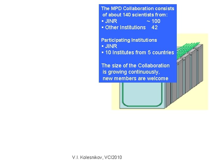The MPD Collaboration consists of about 140 scientists from: § JINR ~ 100 §