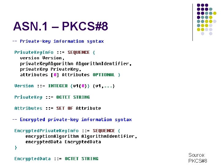 ASN. 1 – PKCS#8 Source: PKCS#8 