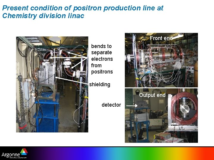 Present condition of positron production line at Chemistry division linac Front end bends to