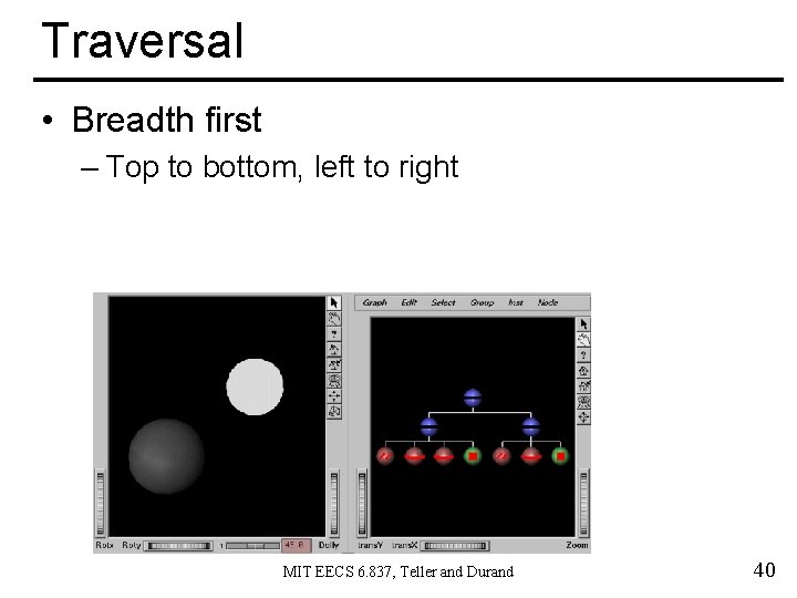 Traversal • Breadth first – Top to bottom, left to right MIT EECS 6.