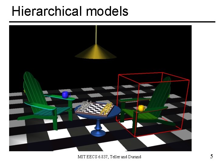 Hierarchical models MIT EECS 6. 837, Teller and Durand 5 