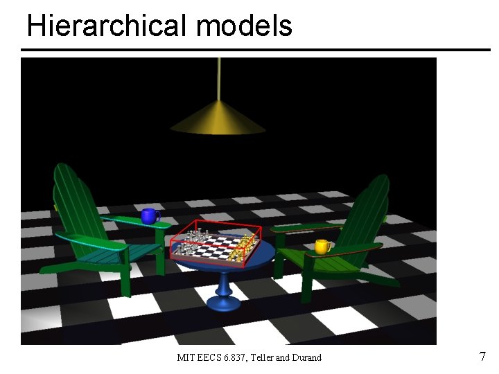 Hierarchical models MIT EECS 6. 837, Teller and Durand 7 