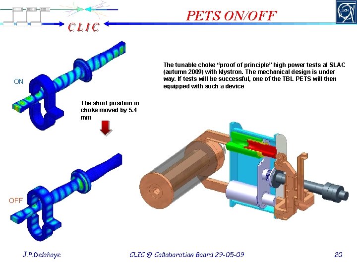 PETS ON/OFF The tunable choke “proof of principle” high power tests at SLAC (autumn