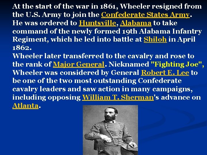 At the start of the war in 1861, Wheeler resigned from the U. S.
