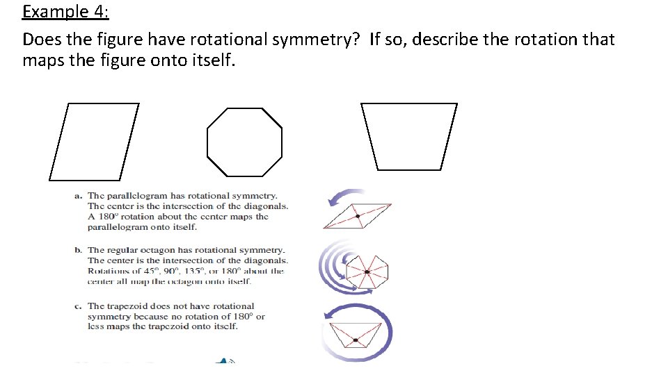 Example 4: Does the figure have rotational symmetry? If so, describe the rotation that