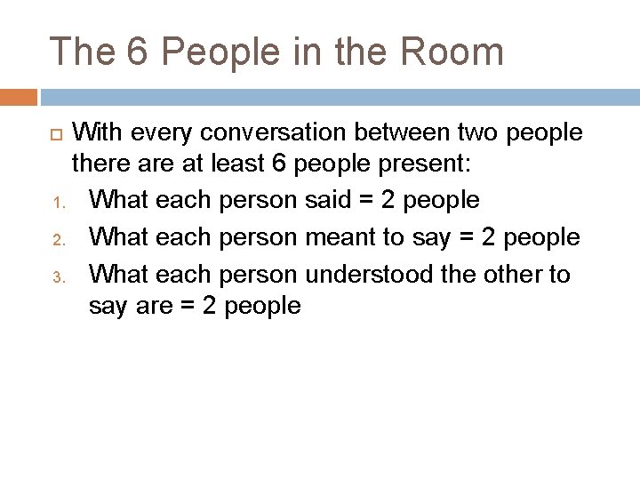 The 6 People in the Room With every conversation between two people there at The 6 People in the Room With every conversation between two people there at