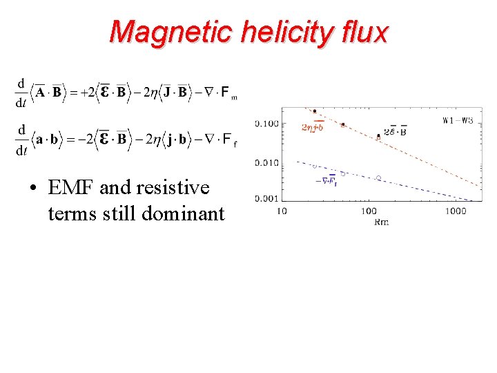Magnetic helicity flux • EMF and resistive terms still dominant • Fluxes import at Magnetic helicity flux • EMF and resistive terms still dominant • Fluxes import at