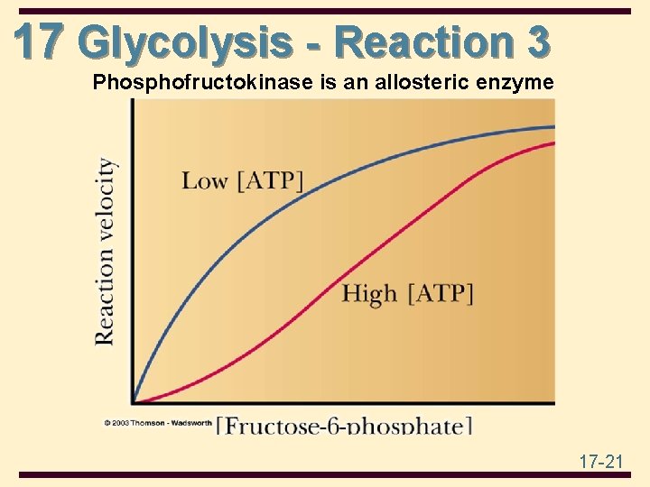 17 Glycolysis - Reaction 3 Phosphofructokinase is an allosteric enzyme 17 -21 