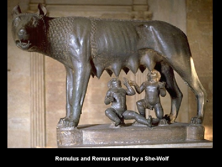 Romulus and Remus nursed by a She-Wolf 