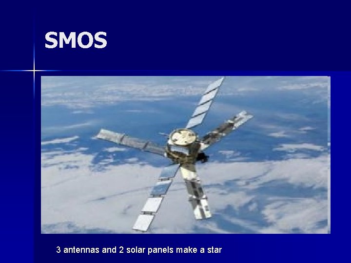 SMOS 3 antennas and 2 solar panels make a star 