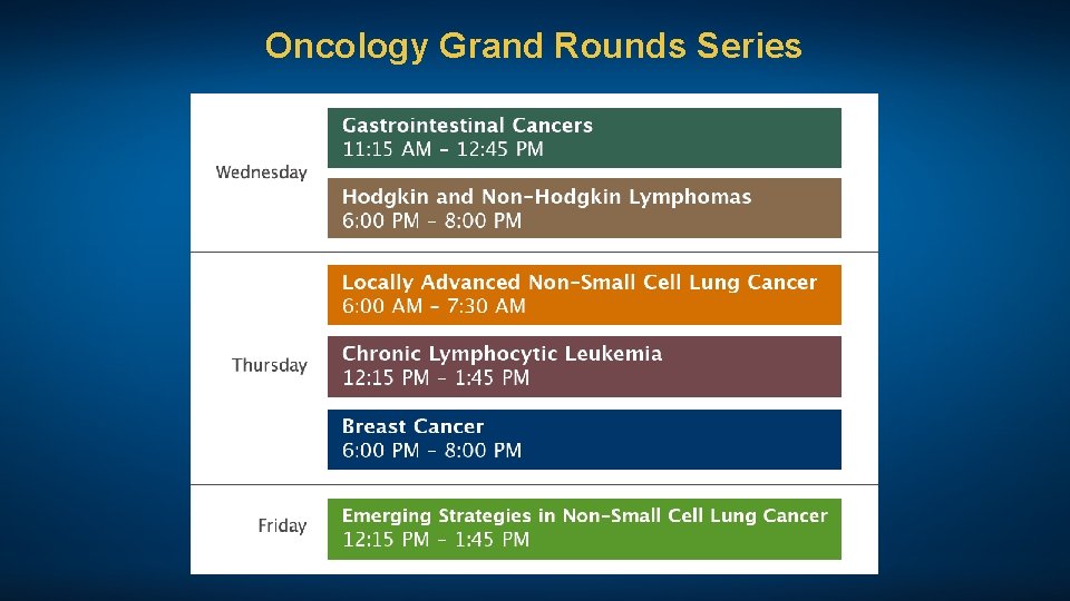 Oncology Grand Rounds Series 