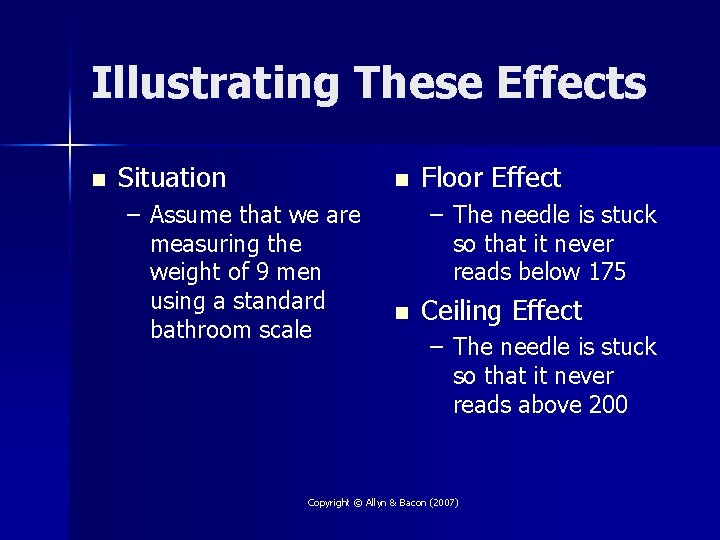 Illustrating These Effects n Situation n – Assume that we are measuring the weight