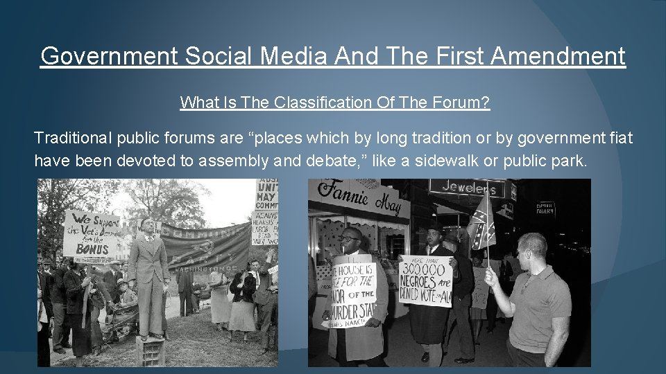 Government Social Media And The First Amendment What Is The Classification Of The Forum?