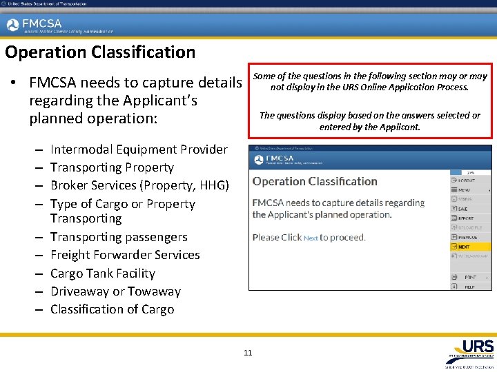 Operation Classification Some of the questions in the following section may or may not