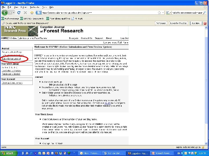 Submission of a Manuscript Canadian Journal of Forest