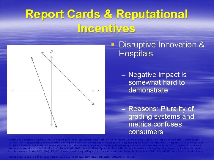 Report Cards & Reputational Incentives § Disruptive Innovation & Hospitals – Negative impact is