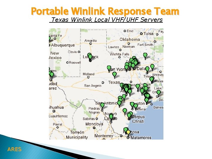 Portable Winlink Response Team Texas Winlink Local VHF/UHF Servers ARES 