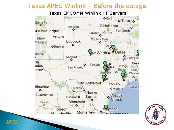 Texas ARES Winlink – Before the outage Texas EMCOMM Winlink HF Servers ARES 