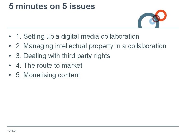 5 minutes on 5 issues • • • 1. Setting up a digital media 5 minutes on 5 issues • • • 1. Setting up a digital media