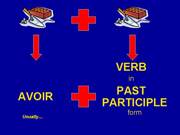 VERB in AVOIR Usually… PAST PARTICIPLE form 