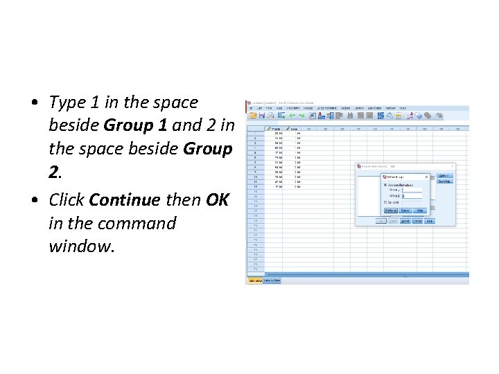 • Type 1 in the space beside Group 1 and 2 in the • Type 1 in the space beside Group 1 and 2 in the