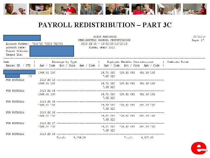 PAYROLL REDISTRIBUTION – PART 3 C 24 