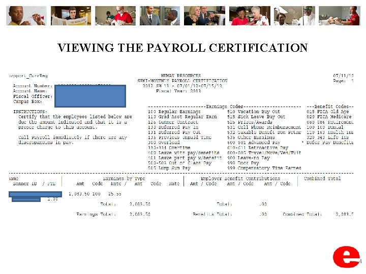 VIEWING THE PAYROLL CERTIFICATION 4 