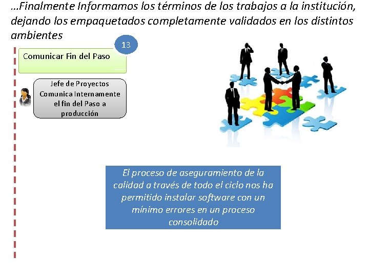 …Finalmente Informamos los términos de los trabajos a la institución, dejando los empaquetados completamente