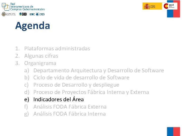 Agenda 1. Plataformas administradas 2. Algunas cifras 3. Organigrama a) Departamento Arquitectura y Desarrollo