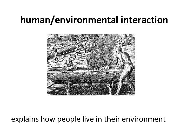 human/environmental interaction explains how people live in their environment 