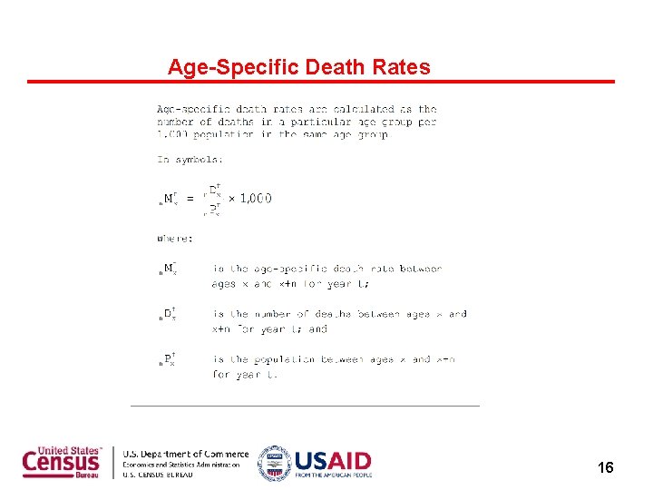 Age-Specific Death Rates 16 