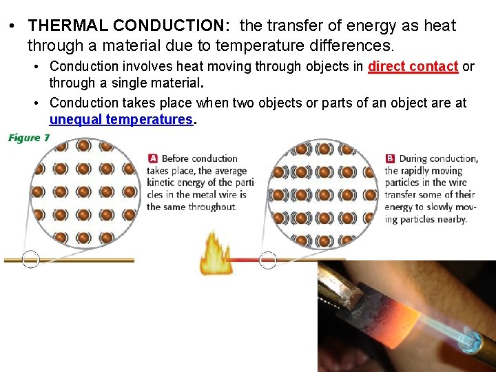 • THERMAL CONDUCTION: the transfer of energy as heat through a material due