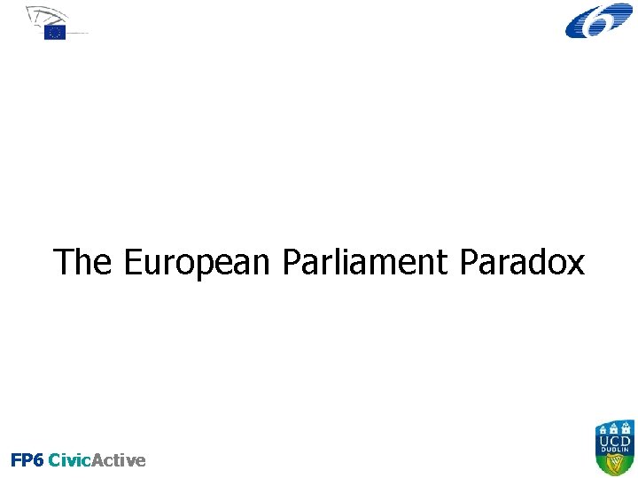 The European Parliament Paradox FP 6 Civic. Active 