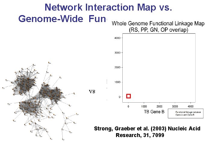 Network Interaction Map vs. Genome-Wide Functional Linkage Map vs Strong, Graeber et al. (2003)