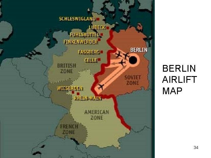 BERLIN AIRLIFT MAP 34 