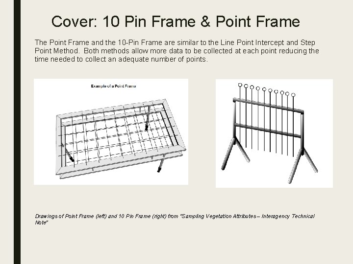 Cover: 10 Pin Frame & Point Frame The Point Frame and the 10 -Pin