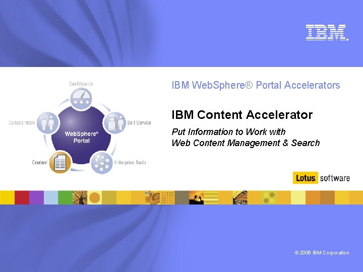 ® IBM Web. Sphere® Portal Accelerators IBM Content Accelerator Put Information to Work with