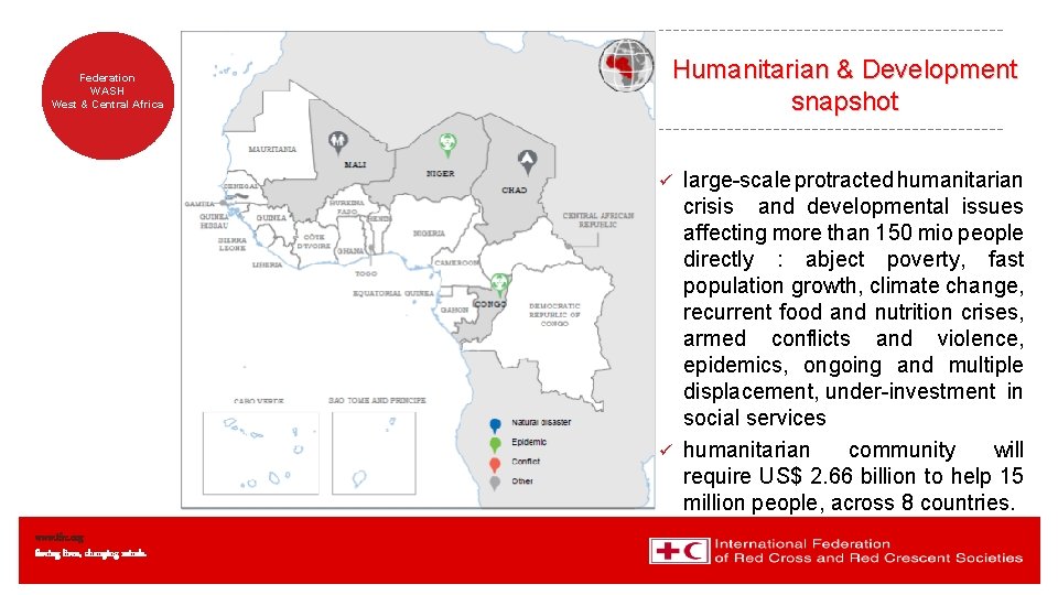 Federation WASH West & Central Africa Humanitarian & Development snapshot large-scale protracted humanitarian crisis