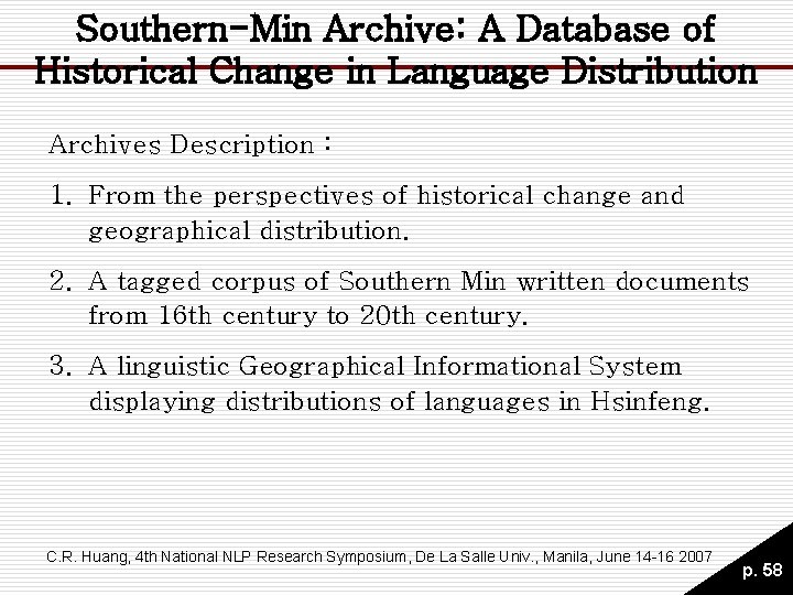 Southern-Min Archive: A Database of Historical Change in Language Distribution Archives Description: 1. From Southern-Min Archive: A Database of Historical Change in Language Distribution Archives Description: 1. From