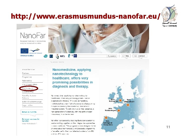 http: //www. erasmusmundus-nanofar. eu/ 9/29/2020 Prof. Dr. Mahmoud M. Shendi 11 