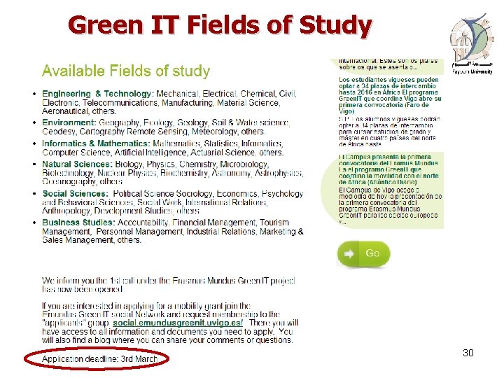 Green IT Fields of Study 9/29/2020 30 