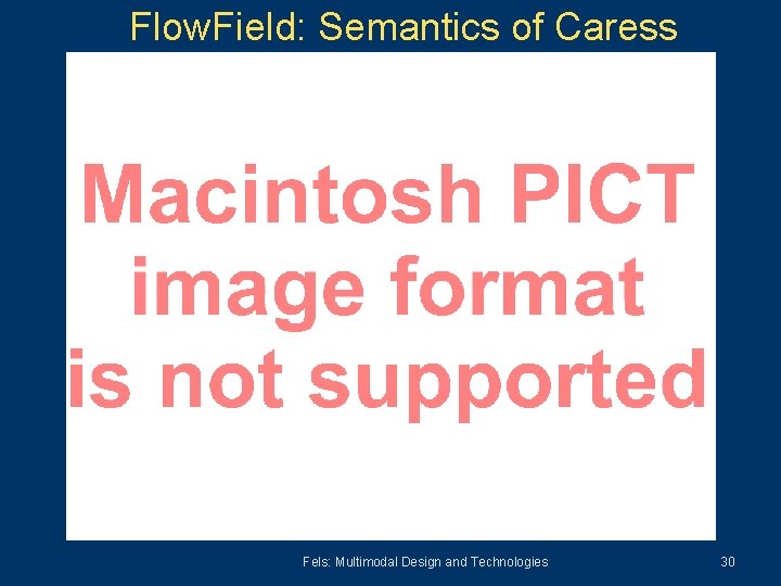 Flow. Field: Semantics of Caress Fels: Multimodal Design and Technologies 30 