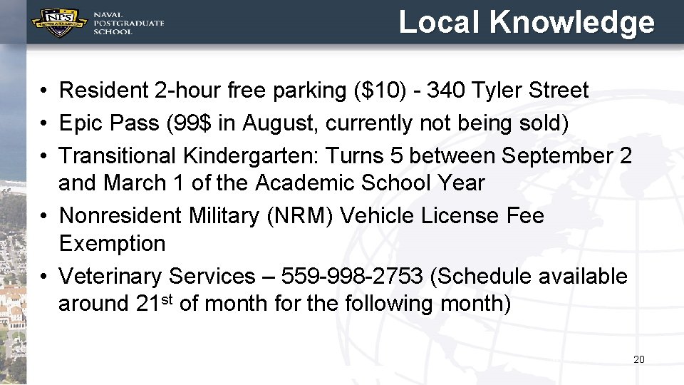 Local Knowledge • Resident 2 -hour free parking ($10) - 340 Tyler Street •