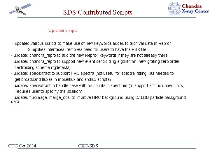 SDS Contributed Scripts Updated scripts - updated various scripts to make use of new