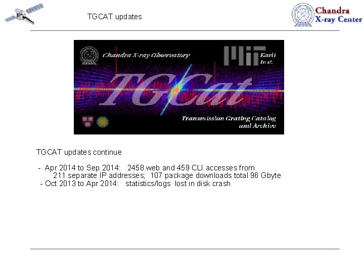 TGCAT updates continue - Apr 2014 to Sep 2014: 2458 web and 459 CLI