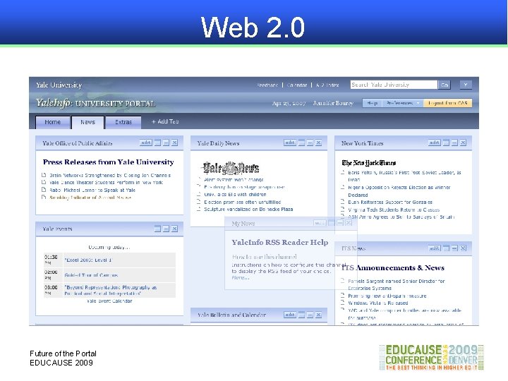 Web 2. 0 Future of the Portal EDUCAUSE 2009 