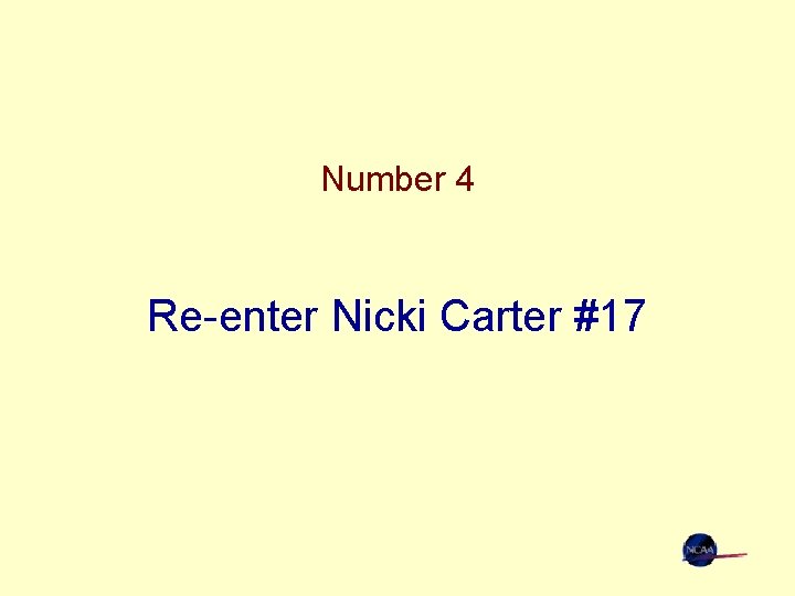 Number 4 Re-enter Nicki Carter #17 