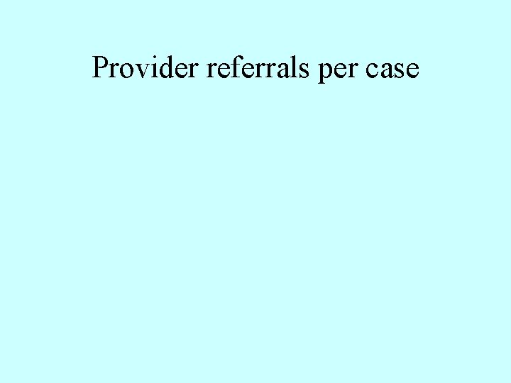 Provider referrals per case 