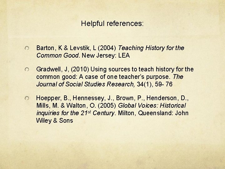 references for historical research
