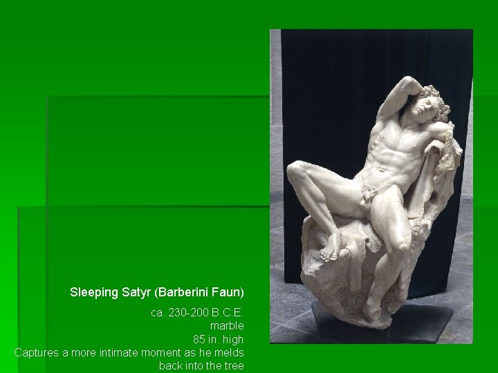 Sleeping Satyr (Barberini Faun) ca. 230 -200 B. C. E. marble 85 in. high